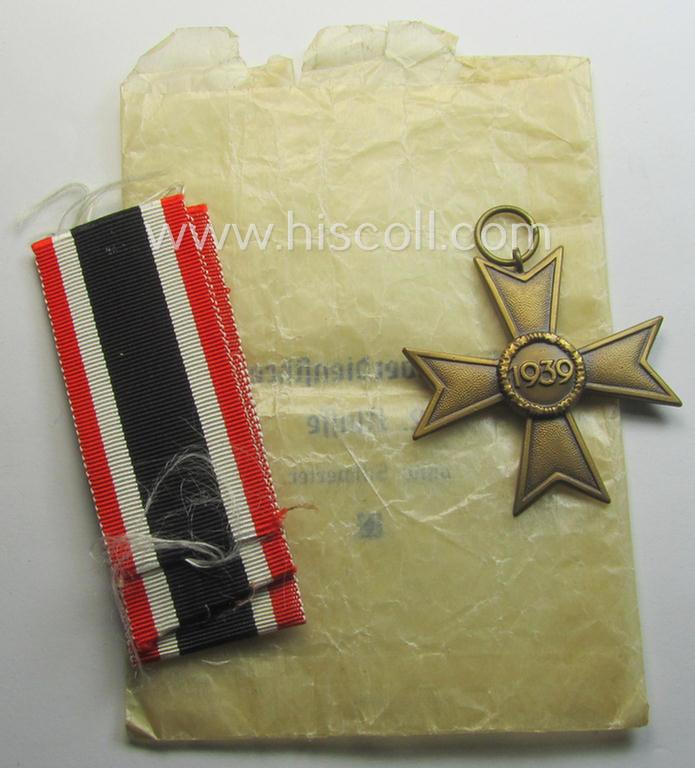 Medal-set: 'KvK 2. Klasse o. Schwn.' being a non-maker-marked (and 'Buntmetall'-based!) specimen that comes stored in its (unusually seen!) unmarked and 'Cellophan'-based pouch