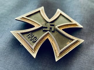 RARE CONCURVED WWII 1ST CLASS IRON CROSS STAMPED...