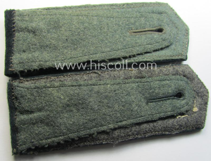 Pair of WH (Heeres), early- (ie. pre-war-) period, 'M36'-pattern- (ie. pointed-styled- and/or neatly 'cyphered'-) NCO-type shoulderstraps as intended for a: 'Feldwebel der Artillerie und Mitglied einer Waffenschule'