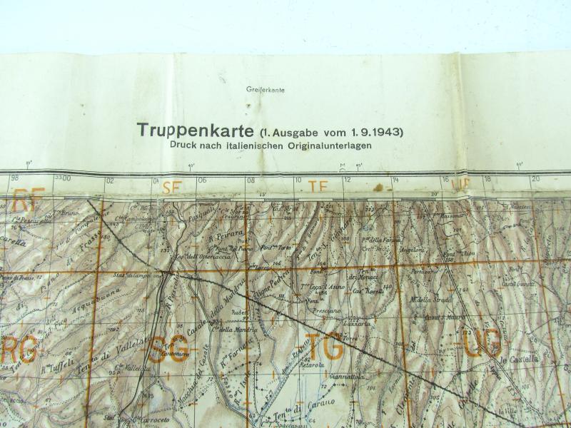 Wehrmacht "Truppenkarte" Littoria ( Italy ) 1943