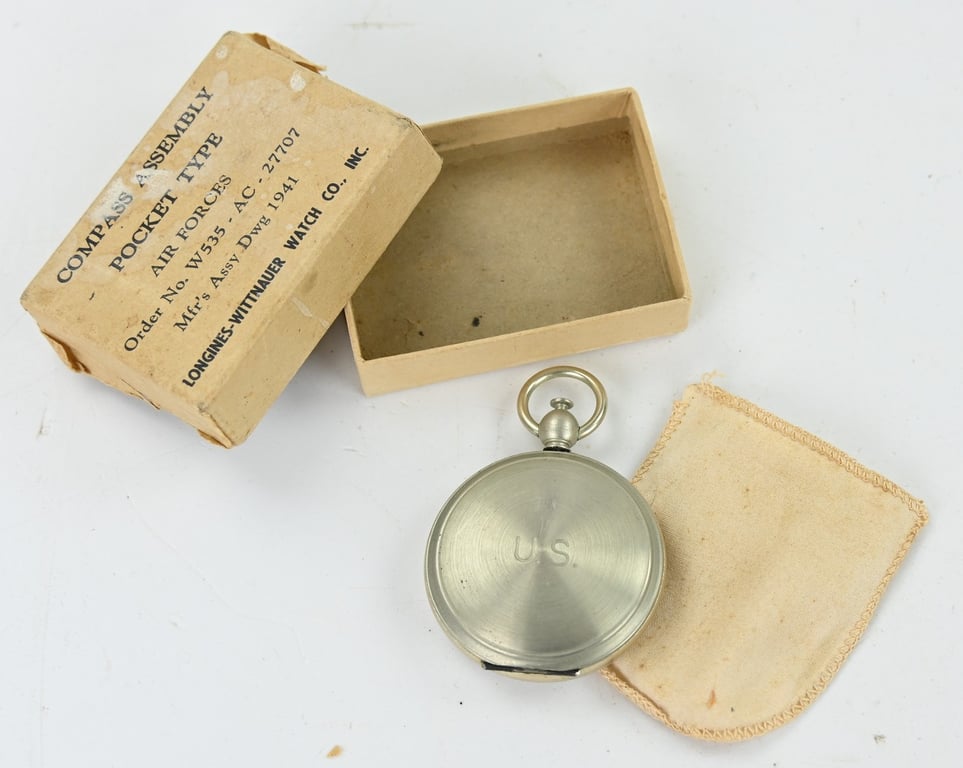 US WW2 Pocket Compass in Case