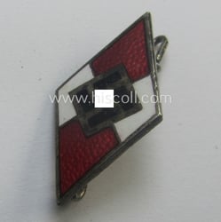 HJ (ie. 'Hitlerjugend') enamelled lapel-pin (ie.: 'Raute') with...