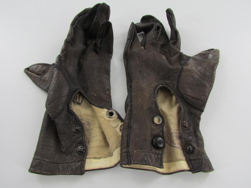 WW1 German Leather Gloves Maker Marked