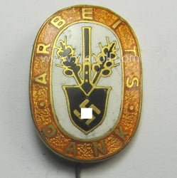 Bright orange-coloured and neatly enamelled 'Reichsarbeitsdienst'- (ie. RAD-)...