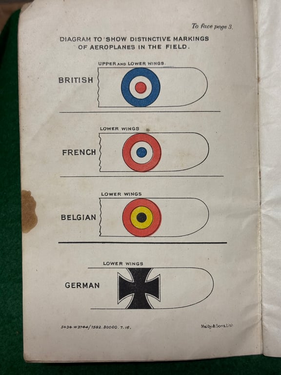 Original 1916 Pamphlet Silhouettes of Airplanes and Airships