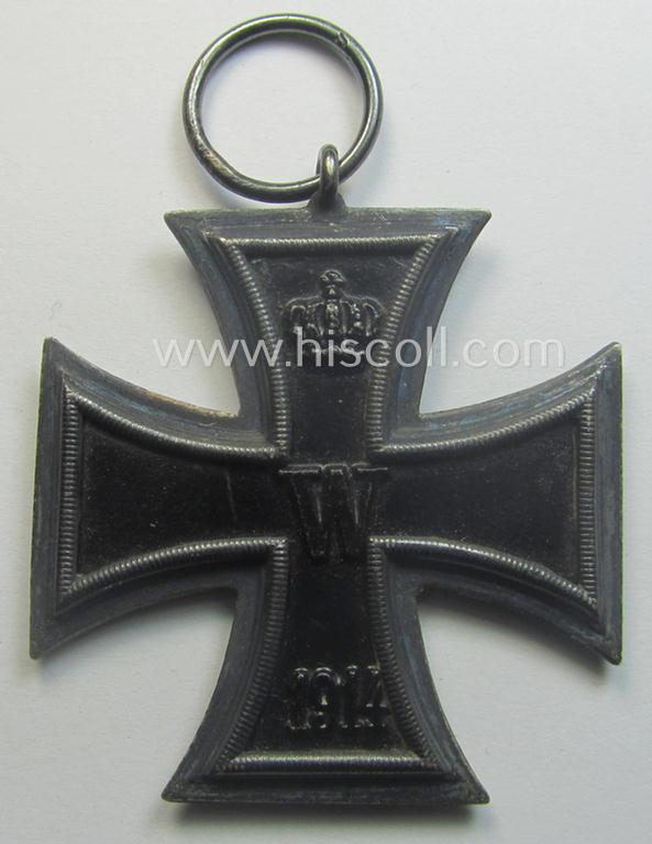 WWI-period: 'Eisernes Kreuz II. Klasse' (being a fully untouched and maker-marked example that comes with its fairly long-sized ribbon ie. 'Bandabschnitt')