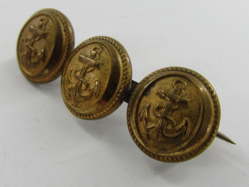 Kriegsmarine 3 x Small Buttons Broche