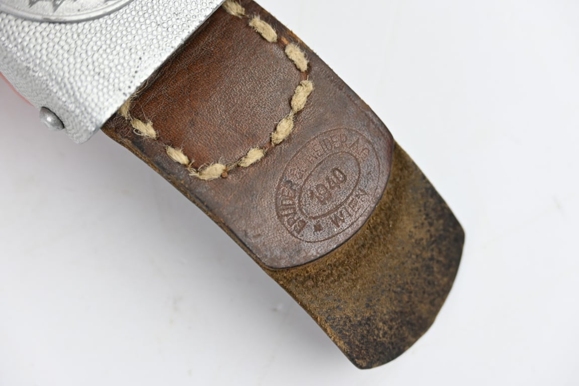 German Polizei Beltbuckle with Leather Tab