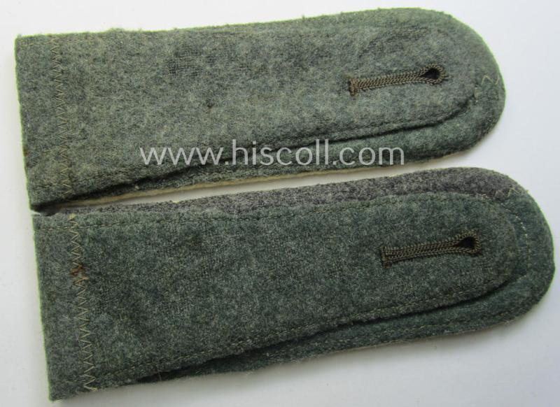 Pair of early- (ie. mid-) war-period WH (Heeres), 'M40'-pattern (rounded-styled and neatly 'cyphered') NCO-type shoulderstraps as was intended for an: 'Uffz. des Wehr-Ersatzdienstelle im Wehrkreises V'