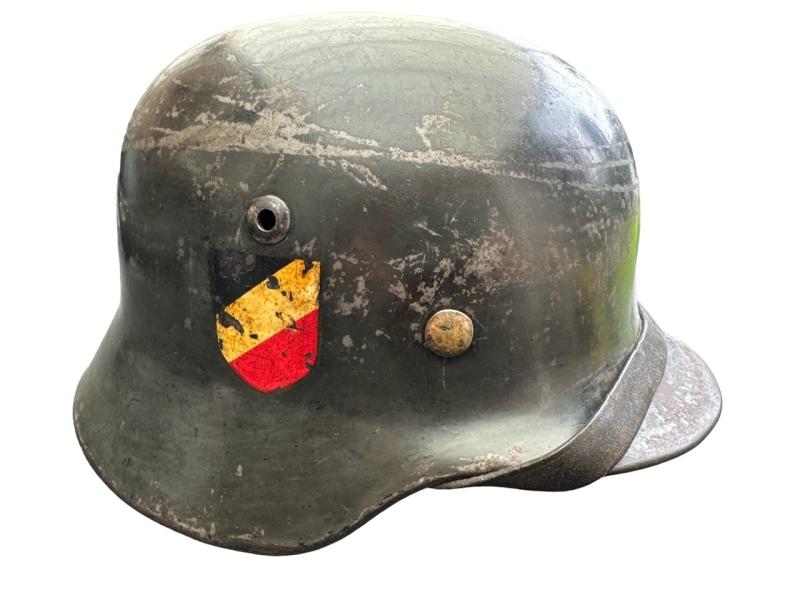 Early M35 Luftwaffe DD Helmet With Droop Tail Eagle ET64