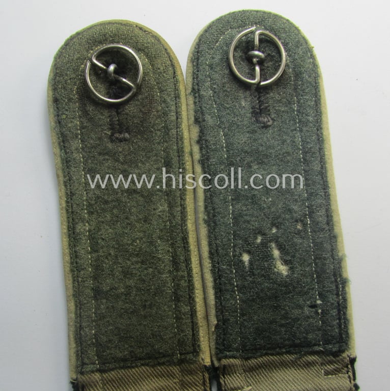 Moderately used- and/or worn - fully matching and rarely encountered! - pair of WH (Heeres), early-war-period (ie. 'M36 o. M40'-pattern styled-) EM-type shoulderstraps as intended for an: 'Unteroffizier eines Inf.-Rgts. der “Grossdeutschland”-Div.'