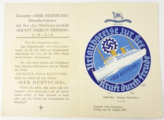 German KDF Program book 23 August 1935 Der Deutsche