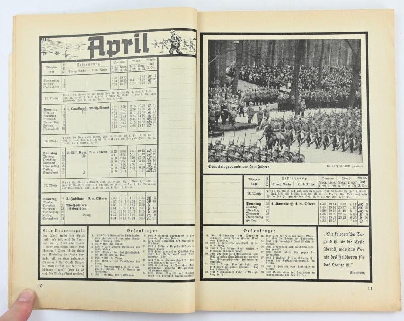 German Kyffhauserbund Kalender 1937