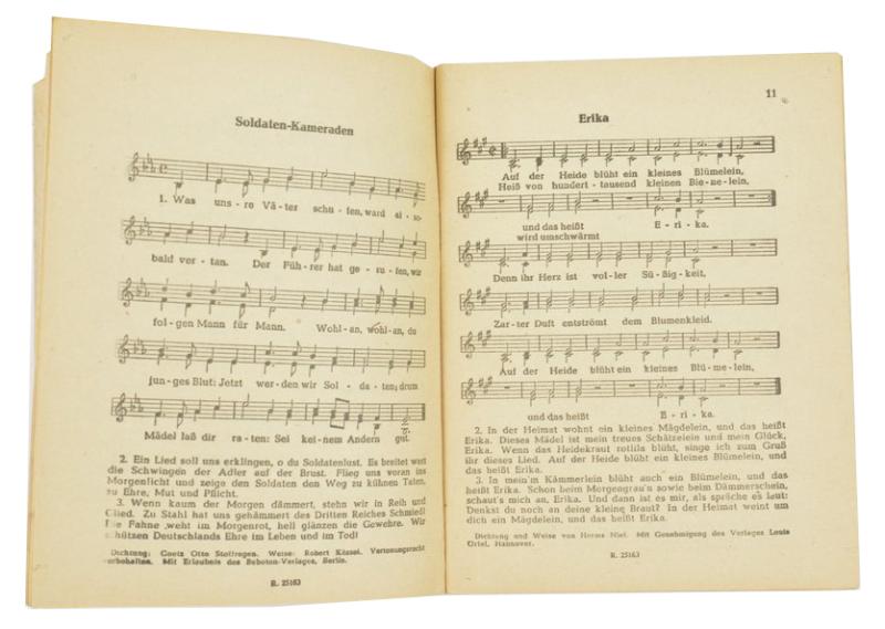 German WH Song Book 'Unsere Soldatenlieder'