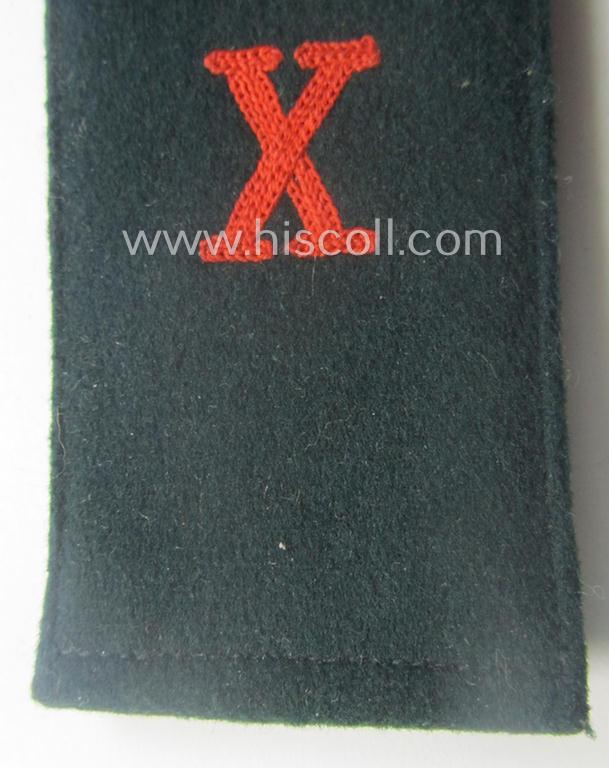 Single, early- (ie. pre-war-) period, WH (Heeres) 'cyphered' (pointed-styled-), EM-type (ie. 'M36'-pattern-) shoulderstrap: 'Soldat des Wehr-Ersatzdienstelle im Wehrkreises X'