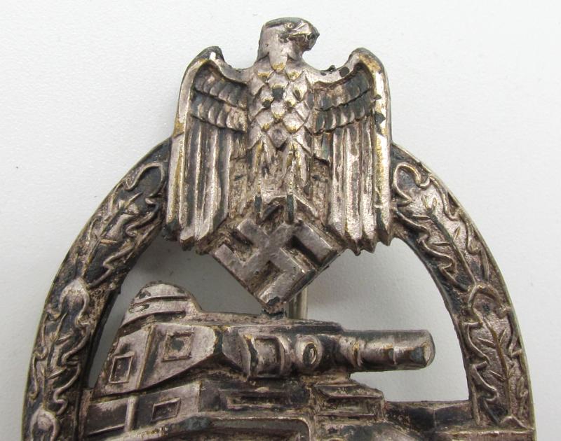 Panzer assault badge in silver "small w" Wurster, Rare