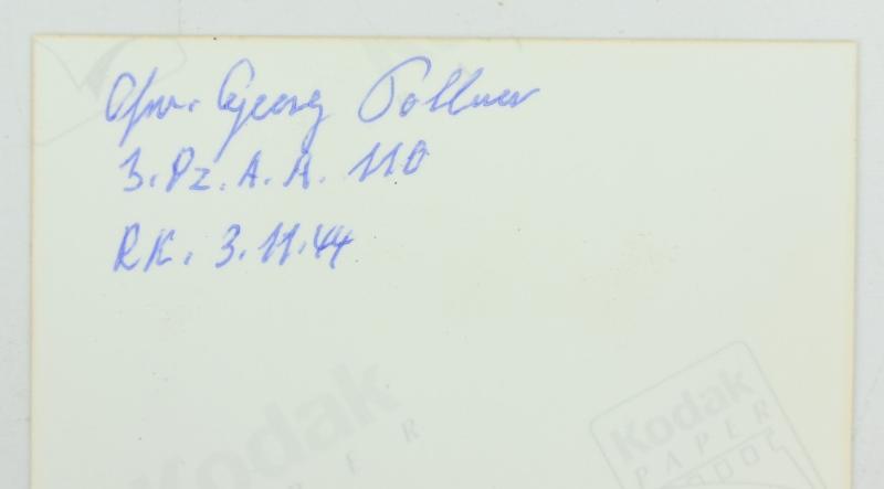 Singnature of WH Knight's Cross Recipient Georg Pollner