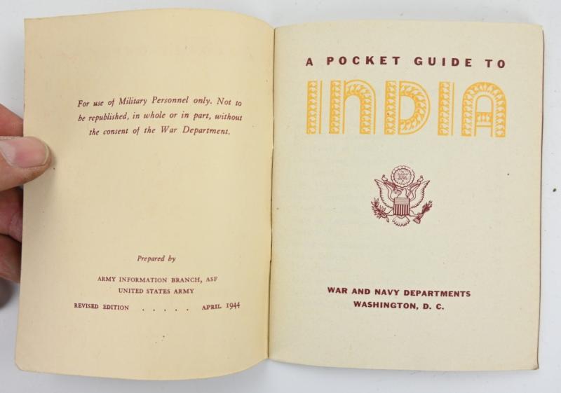 US WW2 Pocketguide to India