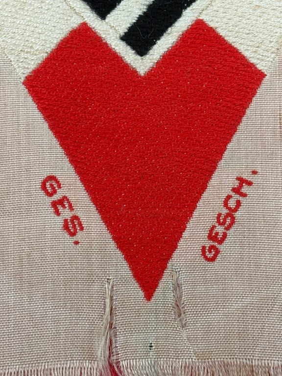 SUPERB WW2 GERMAN HITLER YOUTH LARGE CLOTH BADGE WITH RZM PAPER TAG
