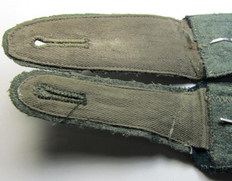 Neat - albeit non-matching - pair of WH (Heeres), early- (ie. pre-) war-period, 'M36'-pattern (pointed-styled!) and generic-pattern, 'cyphered' NCO-type shoulderstraps as was intended for a: 'Feldwebel des Infanterie-Regiments 33'