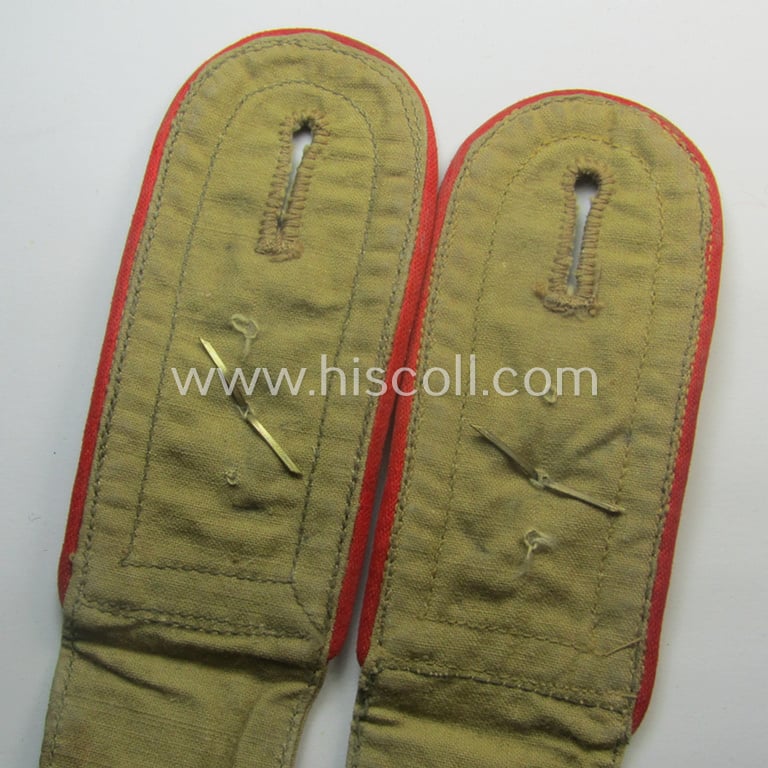 Pair of WH (Luftwaffe) 'tropical-styled', NCO-type shoulderstraps (as was specifically intended for usage onto the tropical-shirts ie. tunics) as was intended for a: 'Feldwebel. o. Wachtmeister der Flak-Art.-Trpn.'