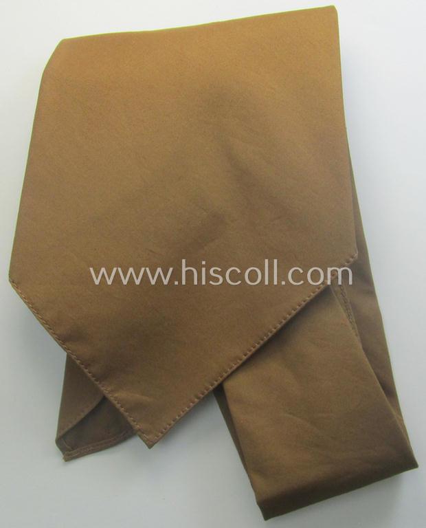 'Generic'-styled, N.S.D.A.P. (SA etc.) 'standard'-pattern, mustard-brown-coloured and/or linnen-based tie ('Krawatte') being a 'virtually mint- ie. unissued' example that still retains is period (linnen-based) 'RzM'-etiket