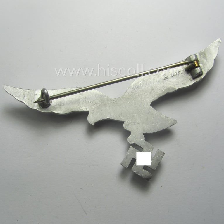 WH (LW) aluminium-based: 'Brustadler für Sommerrock' (being a neatly maker- ie. 'A'- or: 'Assmann'-marked specimen)