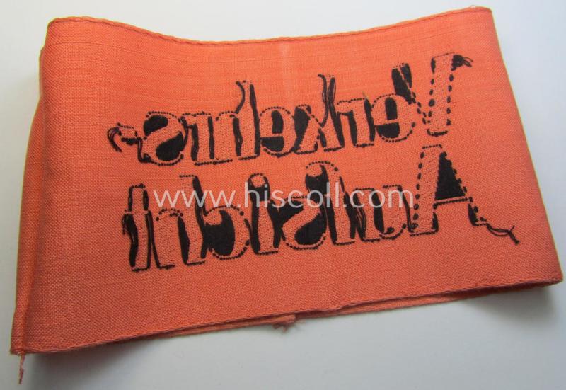 WH (Heeres) related armband (ie. 'Armbinde') entitled: 'Verkehrs-Aufsicht' (being of the 'partly-woven'-type in a technique similar to the 'BeVo'-weave pattern)