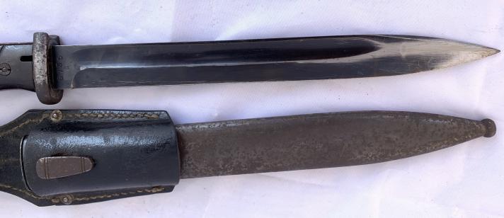 K98 Combat Bayonet with Leather Frog -matching numbers-