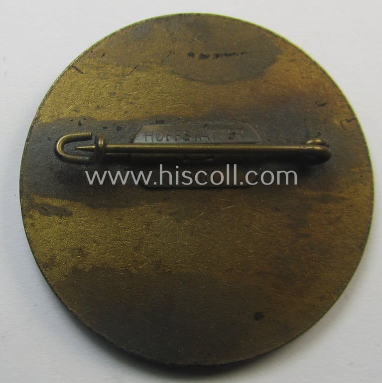 N.S.D.A.P.-related 'tinnie' (ie. 'Tagungs- o. Veranstaltungsabzeichen'-) being a maker- (ie. 'Hoffstätter - Bonn'-) marked example depicting the text: 'Reichsparteitag 1936'