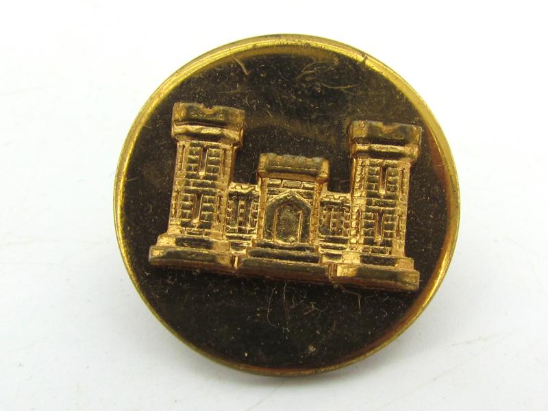 US WWII Engineers Corps Collar Badge Screw Back Insignia
