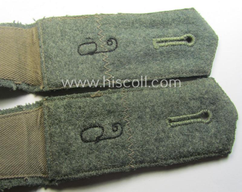 Pair of early-period- (ie. 'Reichswehr'-era- and/or 'pointed-styled'), WH (Heeres) 'cyphered' EM-type shoulderstraps: 'Soldat des Pionier-Rgts. 6'