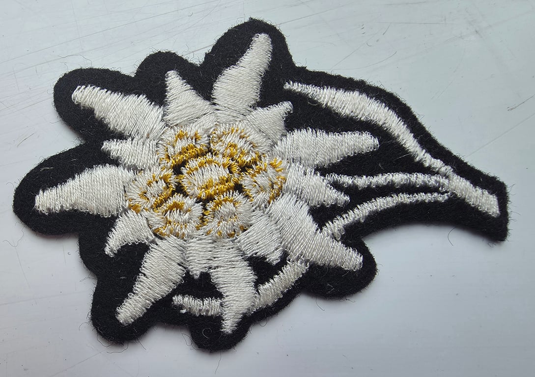 Waffen SS pattern M43 cap Edelweiss insignia.