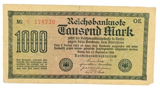 German Third Reich era reprinted banknote