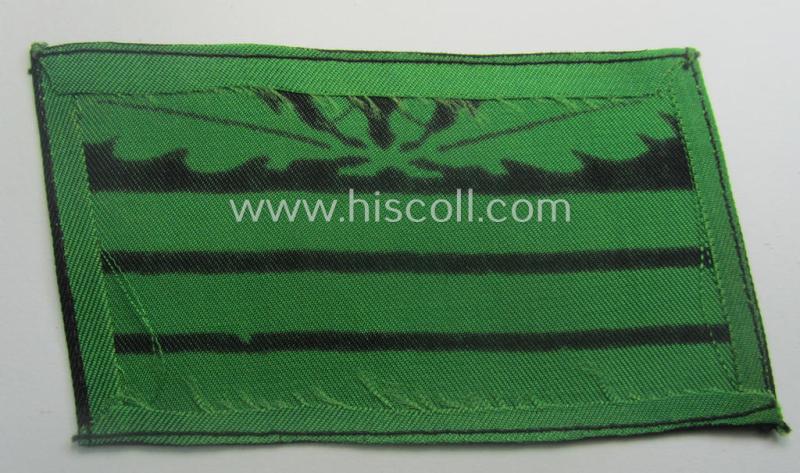 Single - and clearly tunic-removed! - officers'-pattern, WH (Heeres o. Waffen-SS) rank-insignia-bar (for usage on the camouflaged-uniforms) as used by an officer holding the rank of: 'Hauptmann' (ie.: 'SS Hauptsturmführer')