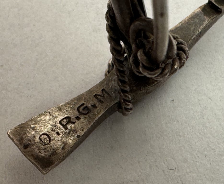 German Alpine Edelweiss Stickpin – Silver 800 – DRGM Registered – c.1930s