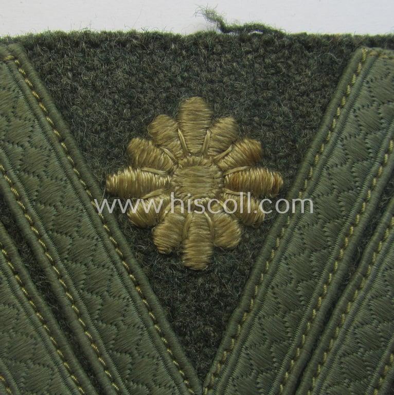 WH (Heeres) 'Armwinkel' (or: arm-chevron) as executed on typical field-grey-coloured wool as was specifically intended for usage by a soldier with the (unusually encountered!) rank of: 'Stabsgefreiter'