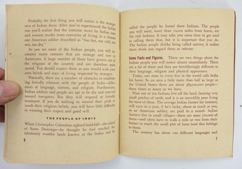 US WW2 Pocketguide to India