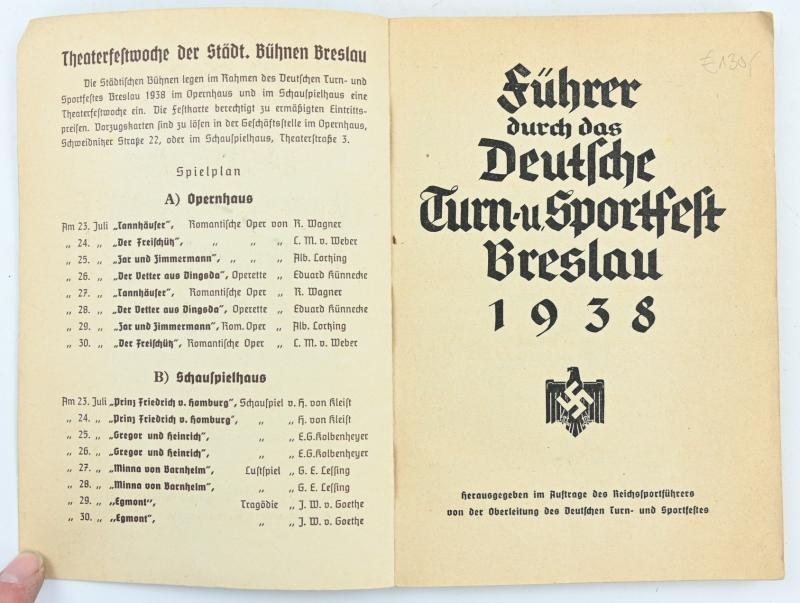 German Program booklet 'Turn-und Sportfest Breslau 1938