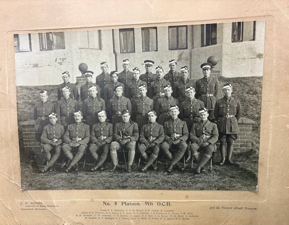 WW1 Highland Light Infantry Officer Cadet Glengarry and Photo