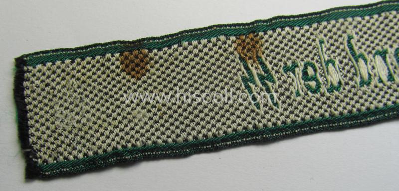 Neat - albeit clearly shortened - Waffen-SS 1943/44-pattern- and neatly 'BeVo'-woven cuff-title (ie. 'Ärmelstreifen') that is entitled: 'Osttürkischer Waffen-Verband der SS'