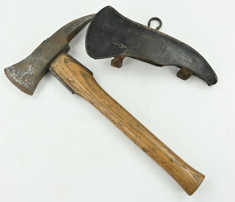 German Third Reich Era Firefighters Axe with Cover