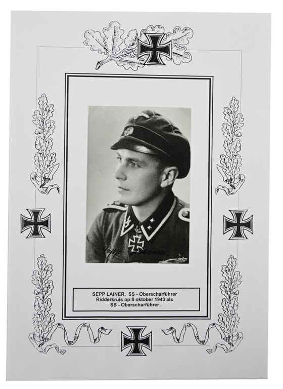 Signature of Waffen-SS KC Recipient 'Sepp Lainer'
