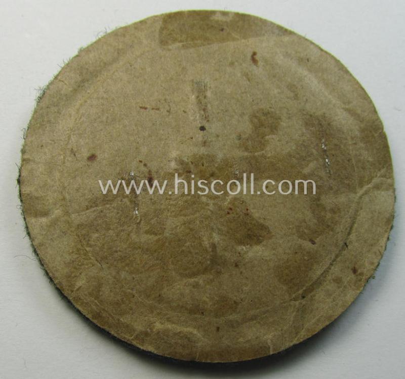 Superb, WH (Heeres- ie. Waffen-SS) so-called: 'Kraftfahrbewährungs-Abzeichen in Silber' (or: silver-class drivers' proficiency-badge) that comes mounted onto its piece of field-grey-coloured wool and that comes as issued- but never worn, condition