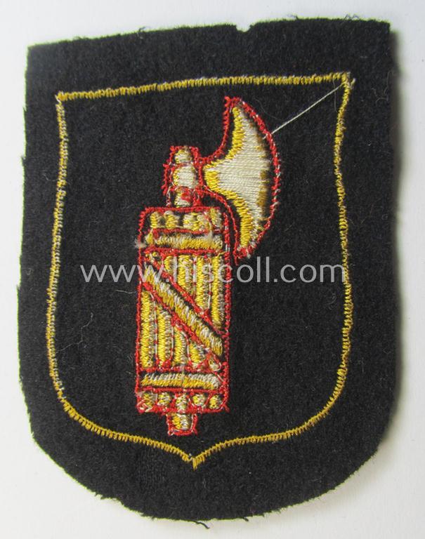 Waffen-SS 'volunteer'-arm-shield as was intended for usage by soldiers of the: '29. Waffen-Grenadier-Division der SS' (ie. 'italienische Nr. 1') and that comes in a 'virtually mint- ie. unissued', condition