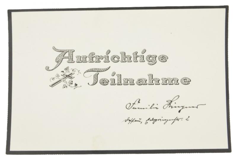 German WW2 Sincere Condolences Cards