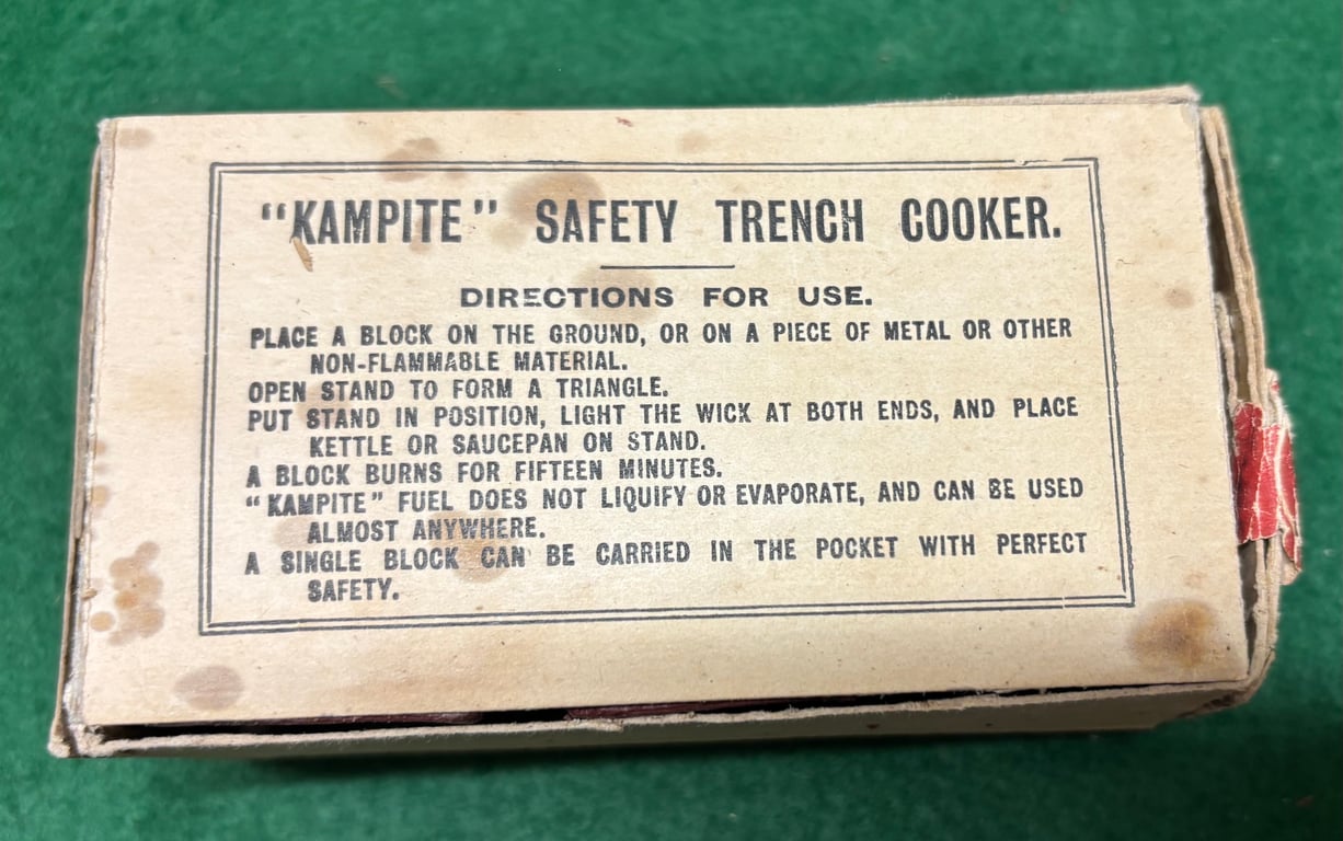 Great War Kampite Trench Stove Complete