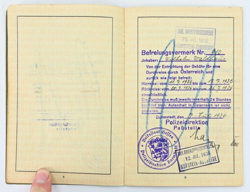 German Third Reich Travelcard 'Wilhelm Walthaus'