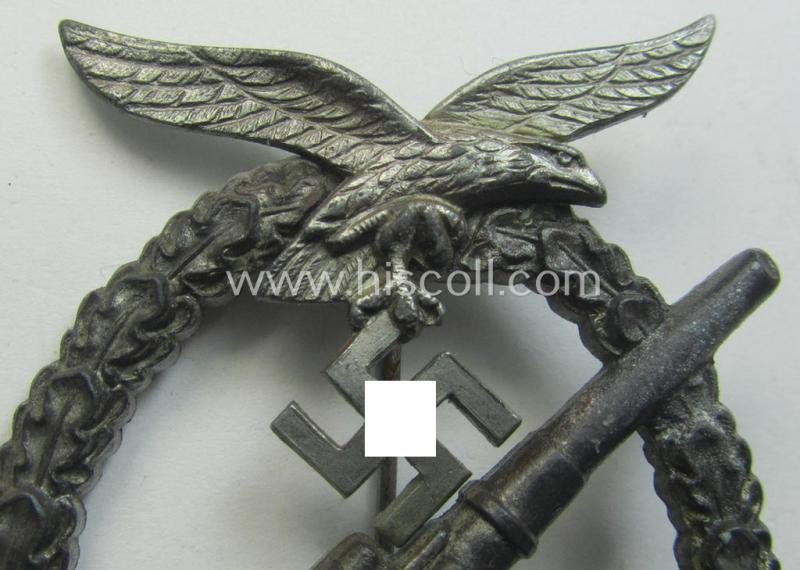 Later-war-period, 'Feinzink'-based example of a WH (Luftwaffe) 'Flakkampfabzeichen' (as was produced by a to date unknown maker)