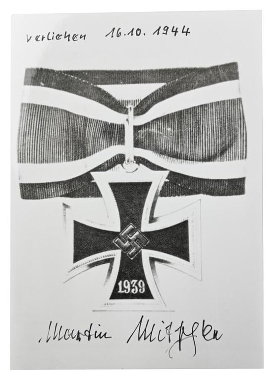 Signature of Wehrmacht Heer KC Recipient 'Martin Mitschke'